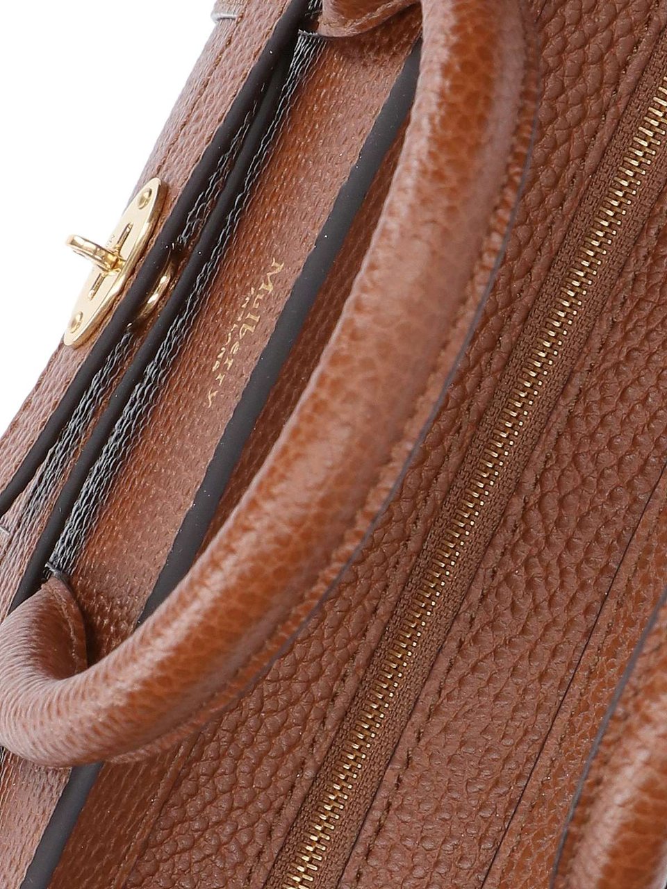 Mulberry Brown Zipped Bayswater Hammered Leather Shoulder Bag Bruin