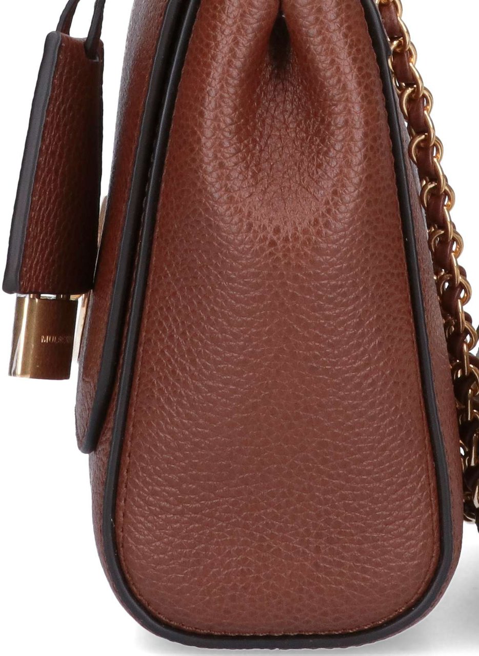 Mulberry Brown Oak Grain Leather Flap Bag Bruin