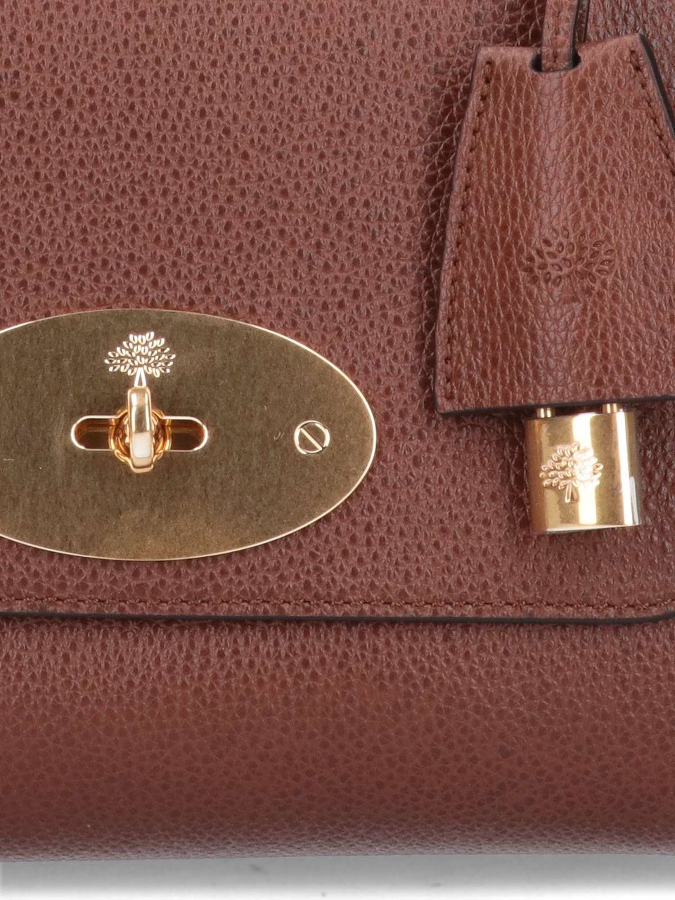 Mulberry Brown Oak Grain Leather Flap Bag Bruin