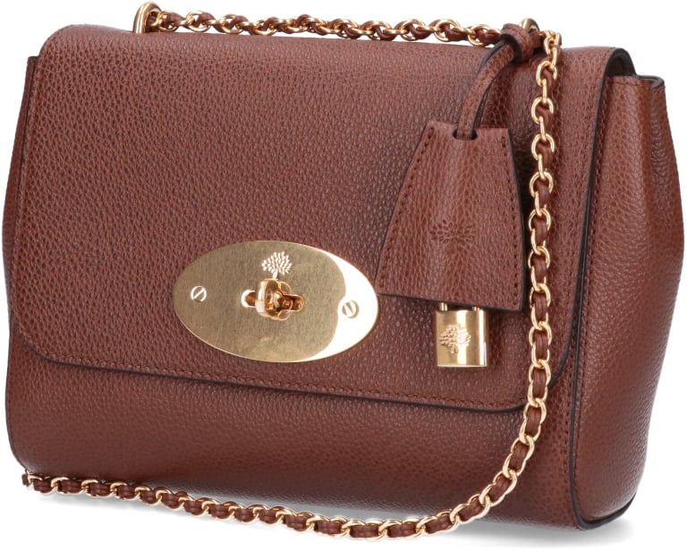 Mulberry Brown Oak Grain Leather Flap Bag Bruin