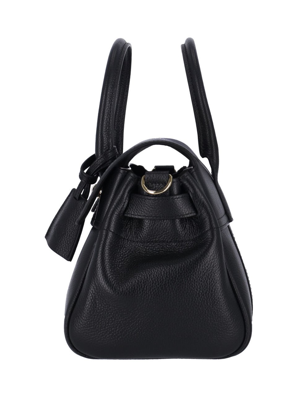 Mulberry Black Bayswater Satchel Hammered Leather Shoulder Bag Zwart