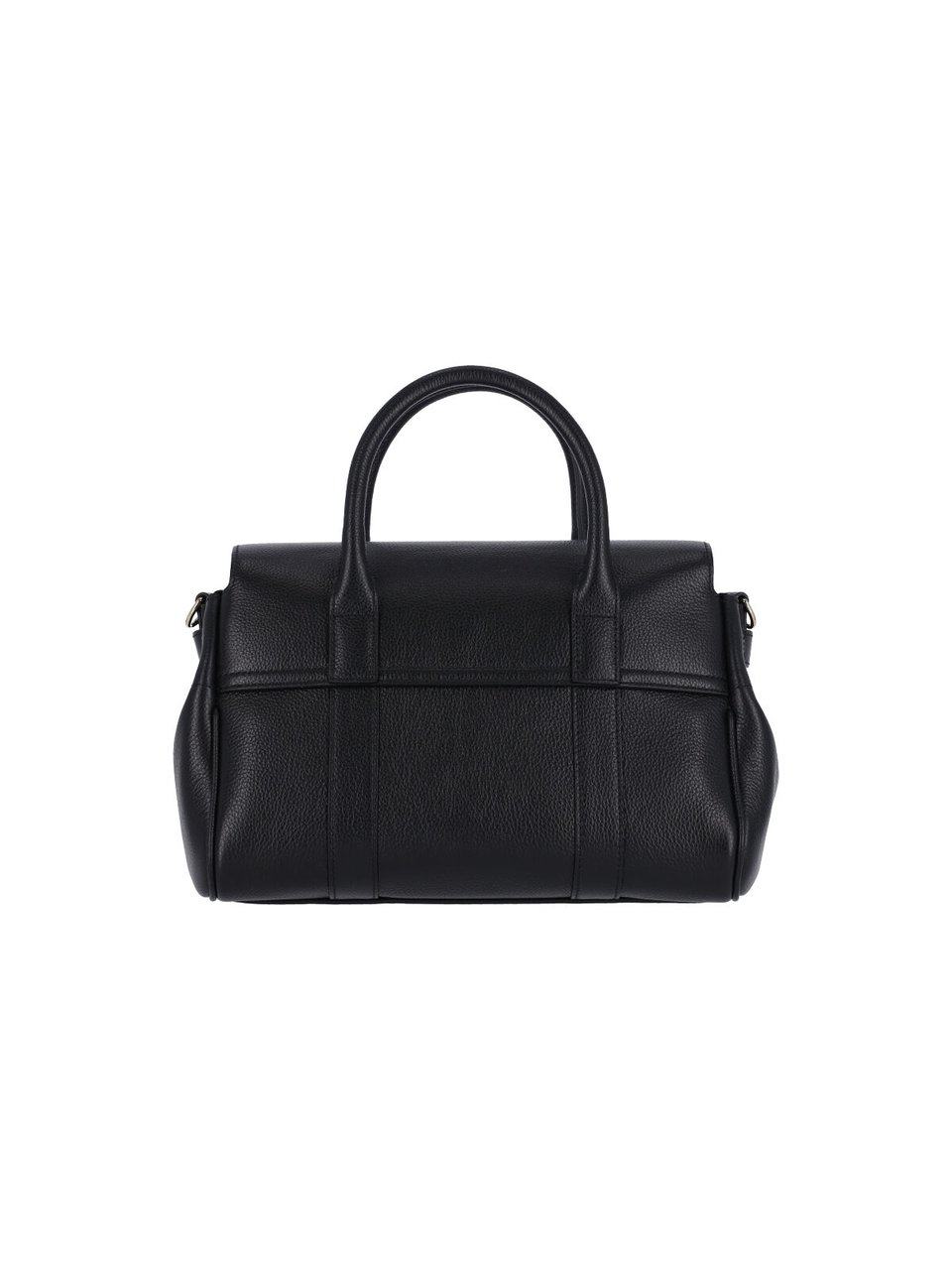 Mulberry Black Bayswater Satchel Hammered Leather Shoulder Bag Zwart