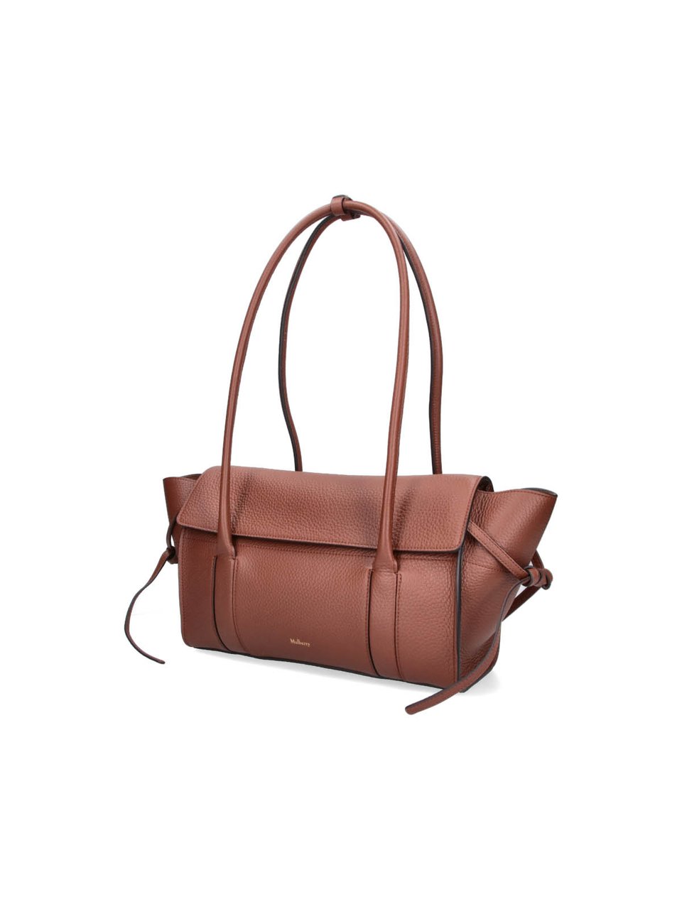 Mulberry Structured Brown Pebbled Leather Handbag Bruin
