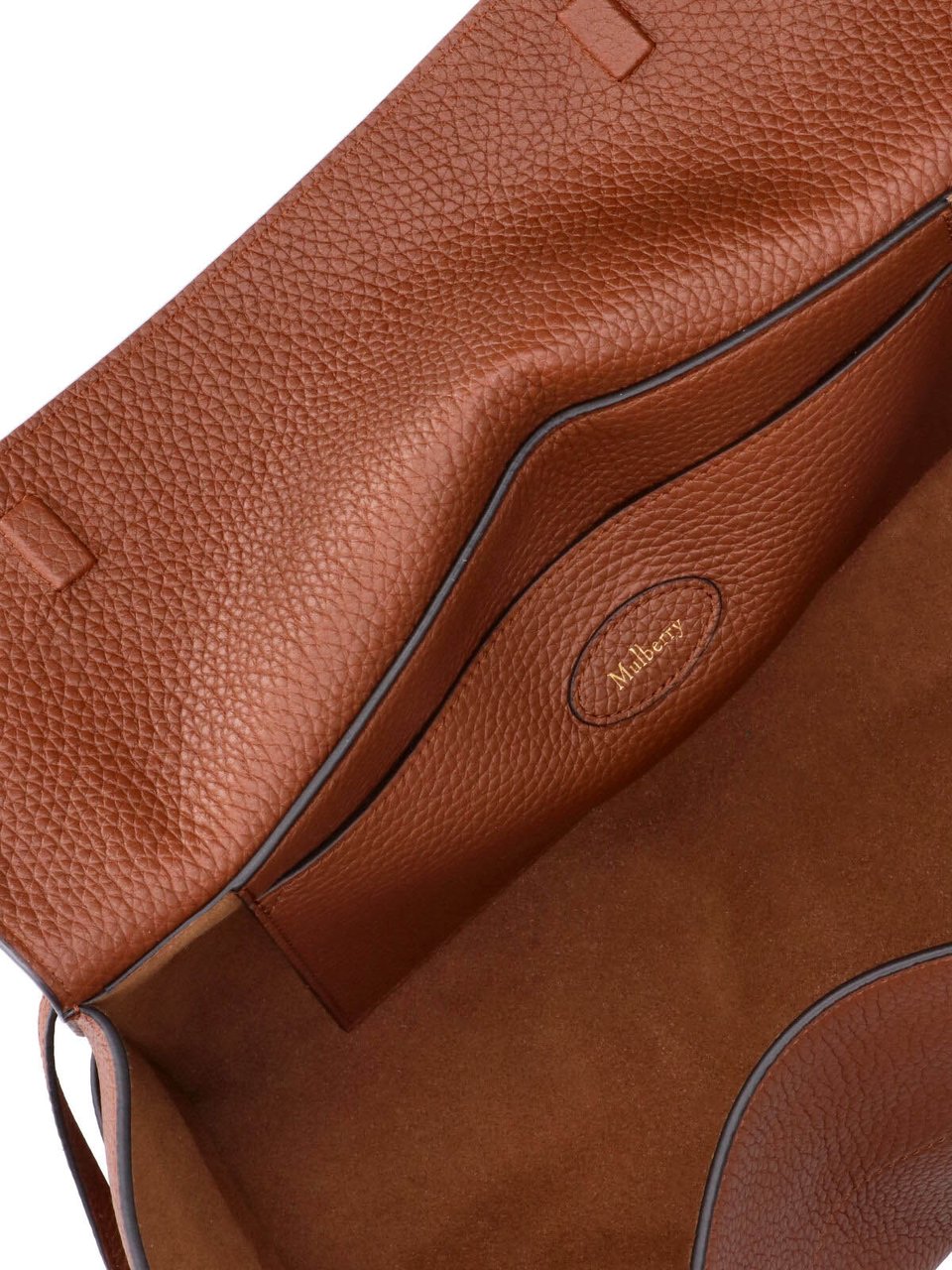 Mulberry Structured Brown Pebbled Leather Handbag Bruin