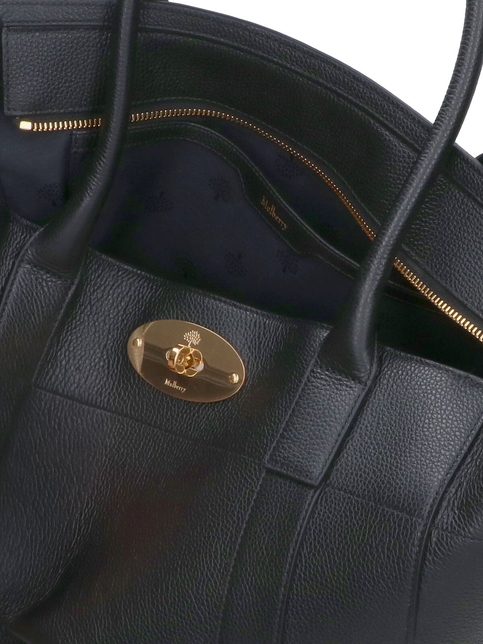 Mulberry Black Bayswater 9 To 5 Hammered Leather Tote Bag Zwart