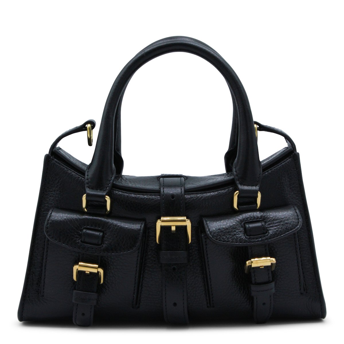 Mulberry Mini Roxanne High Shine Top Handle Bag Zwart