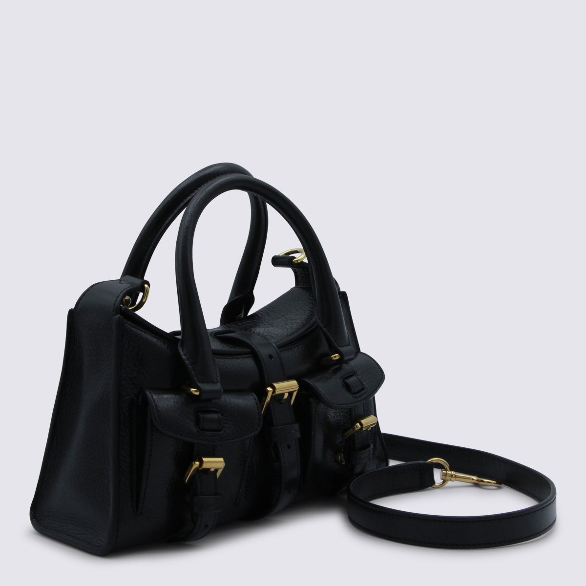 Mulberry Mini Roxanne High Shine Top Handle Bag Zwart