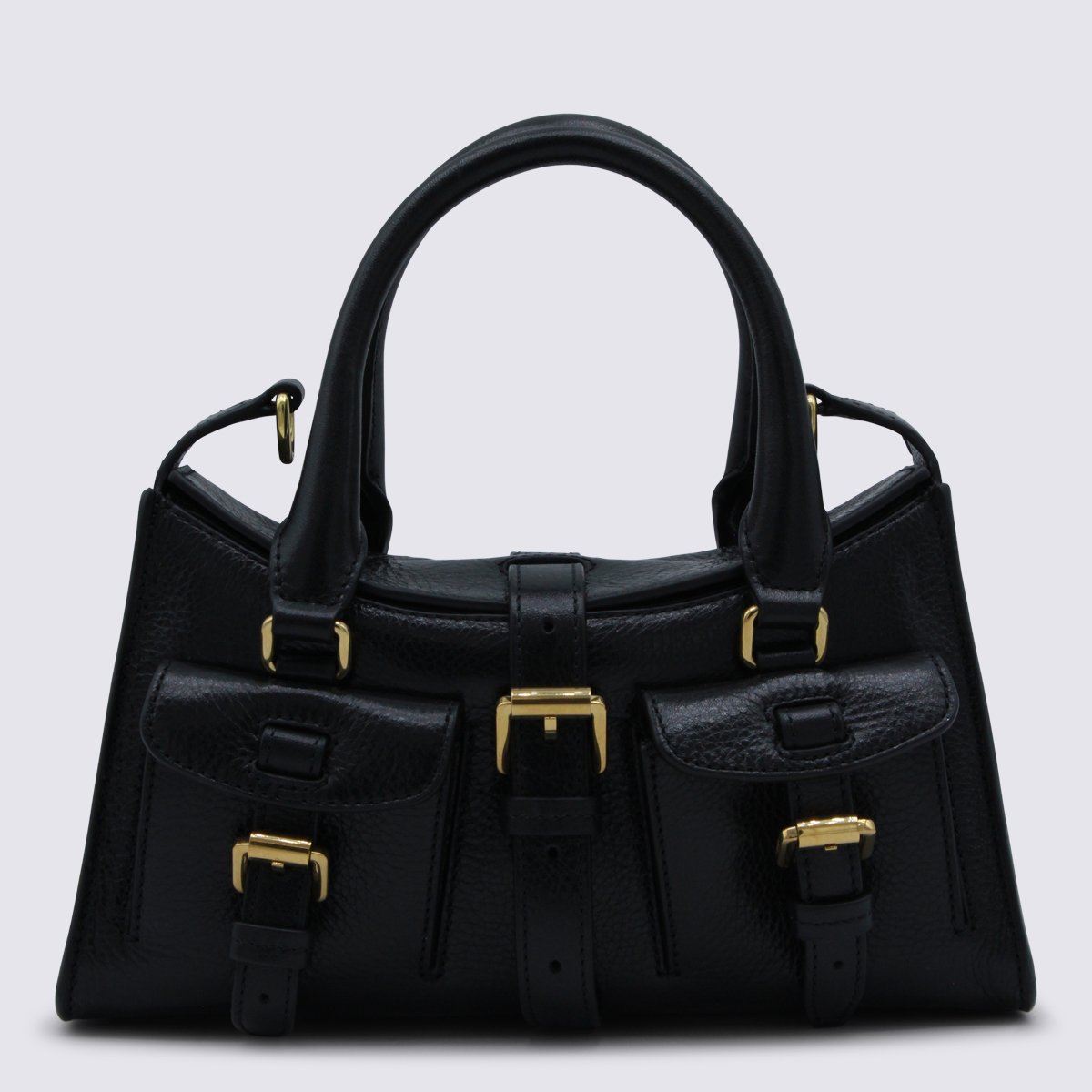 Mulberry Mini Roxanne High Shine Top Handle Bag Zwart