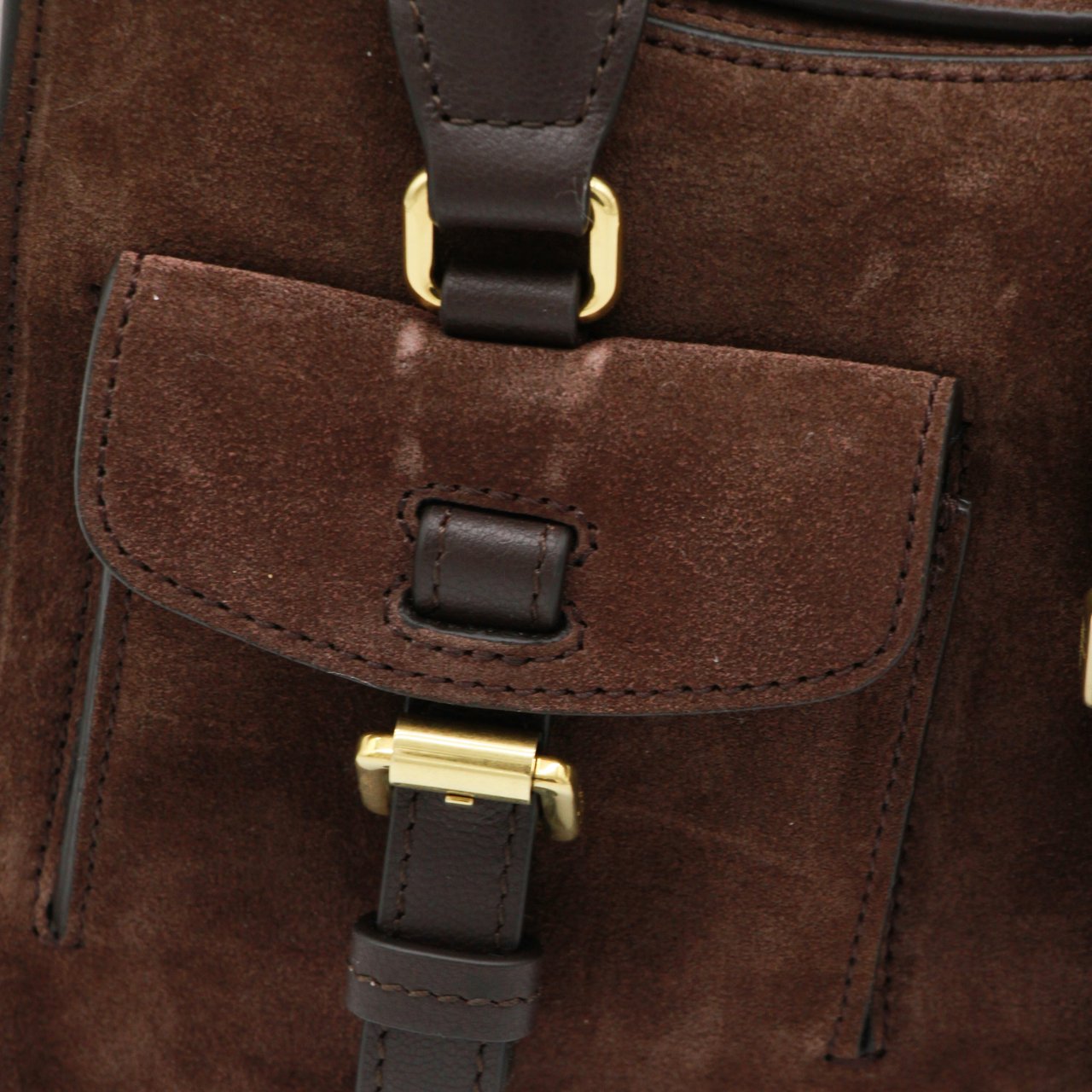 Mulberry Structured Brown Suede Handbag With Gold-Tone Hardware And Versatile Design Zwart
