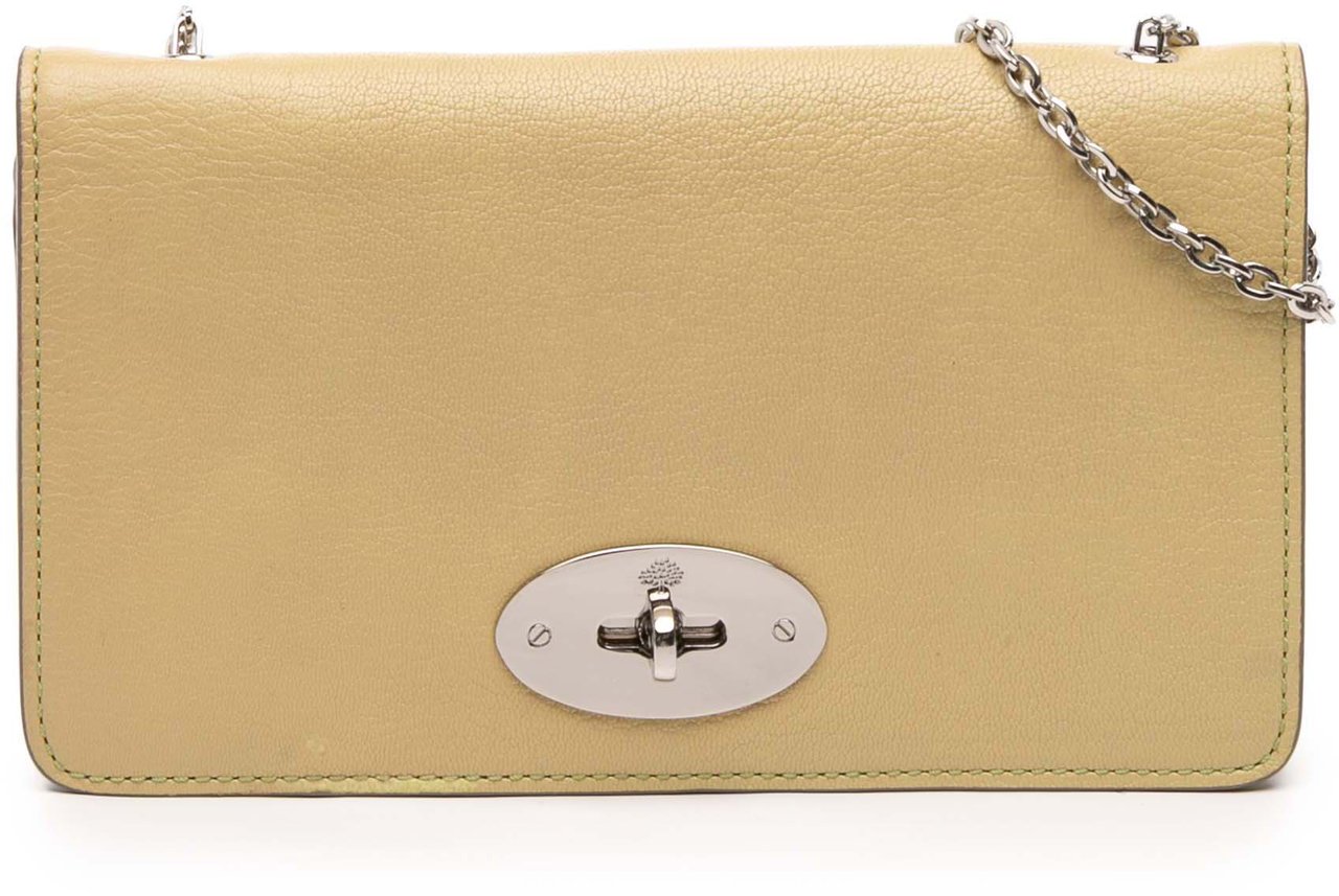 Mulberry Leather Bayswater Wallet on Chain Geel