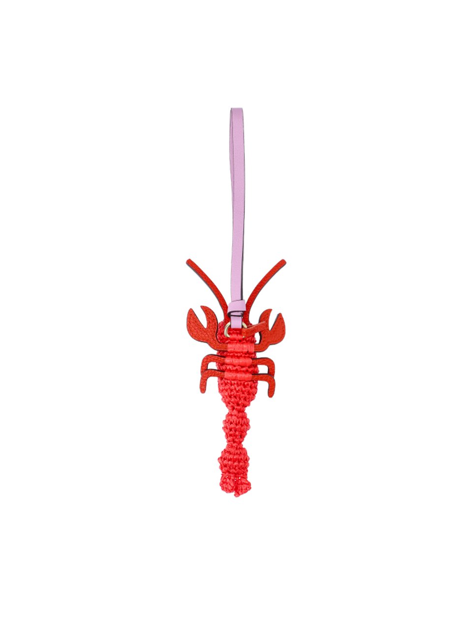 Mulberry Textured Lobster Keychain with Smooth Purple Strap Rood