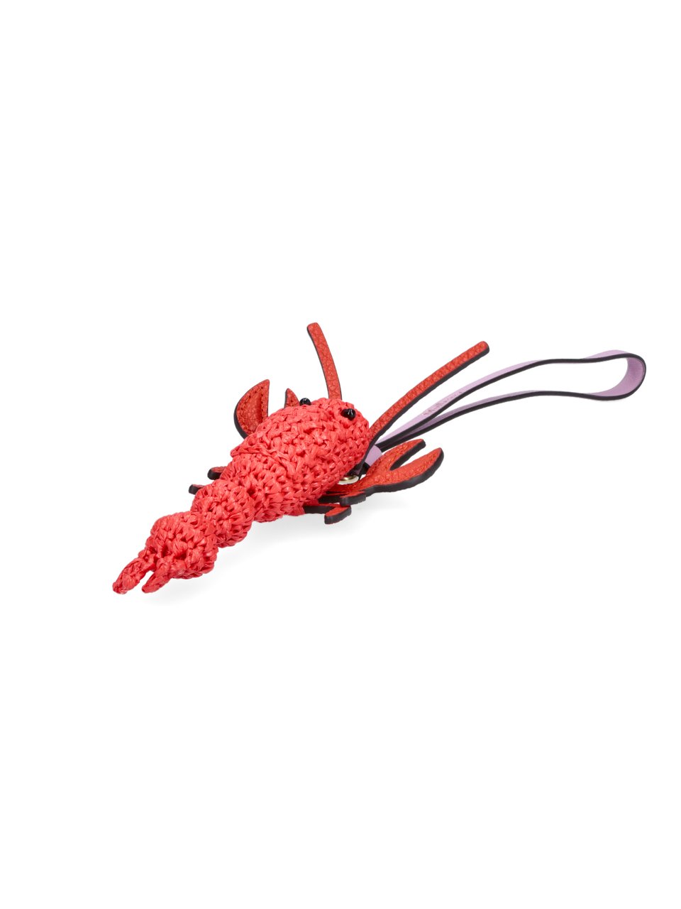 Mulberry Textured Lobster Keychain with Smooth Purple Strap Rood