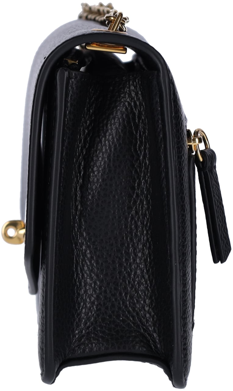 Mulberry "Darley" Small Bag, In Black Hammered Leather Zwart