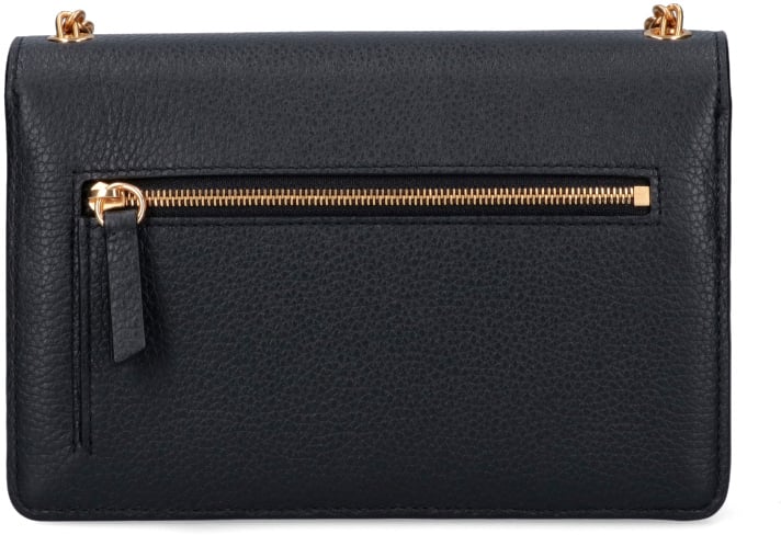 Mulberry "Darley" Small Bag, In Black Hammered Leather Zwart