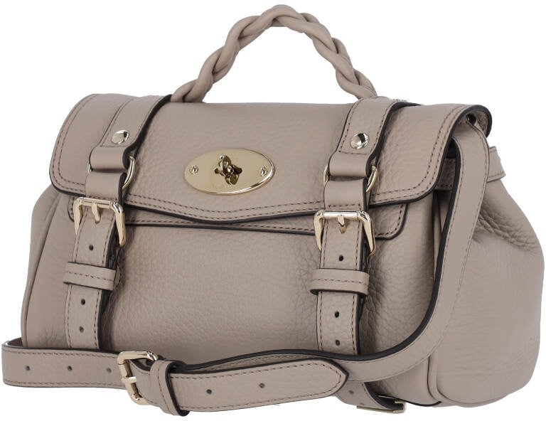 Mulberry Taupe Alexa Mini Grain Leather Bag Neutraal