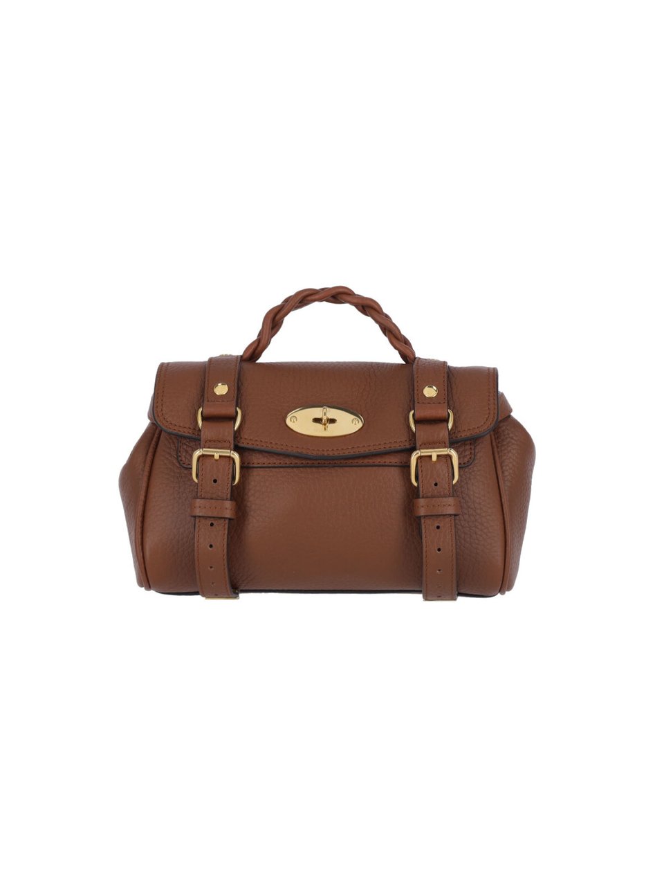 Mulberry Brown Alexa Grained Leather Shoulder Bag Bruin