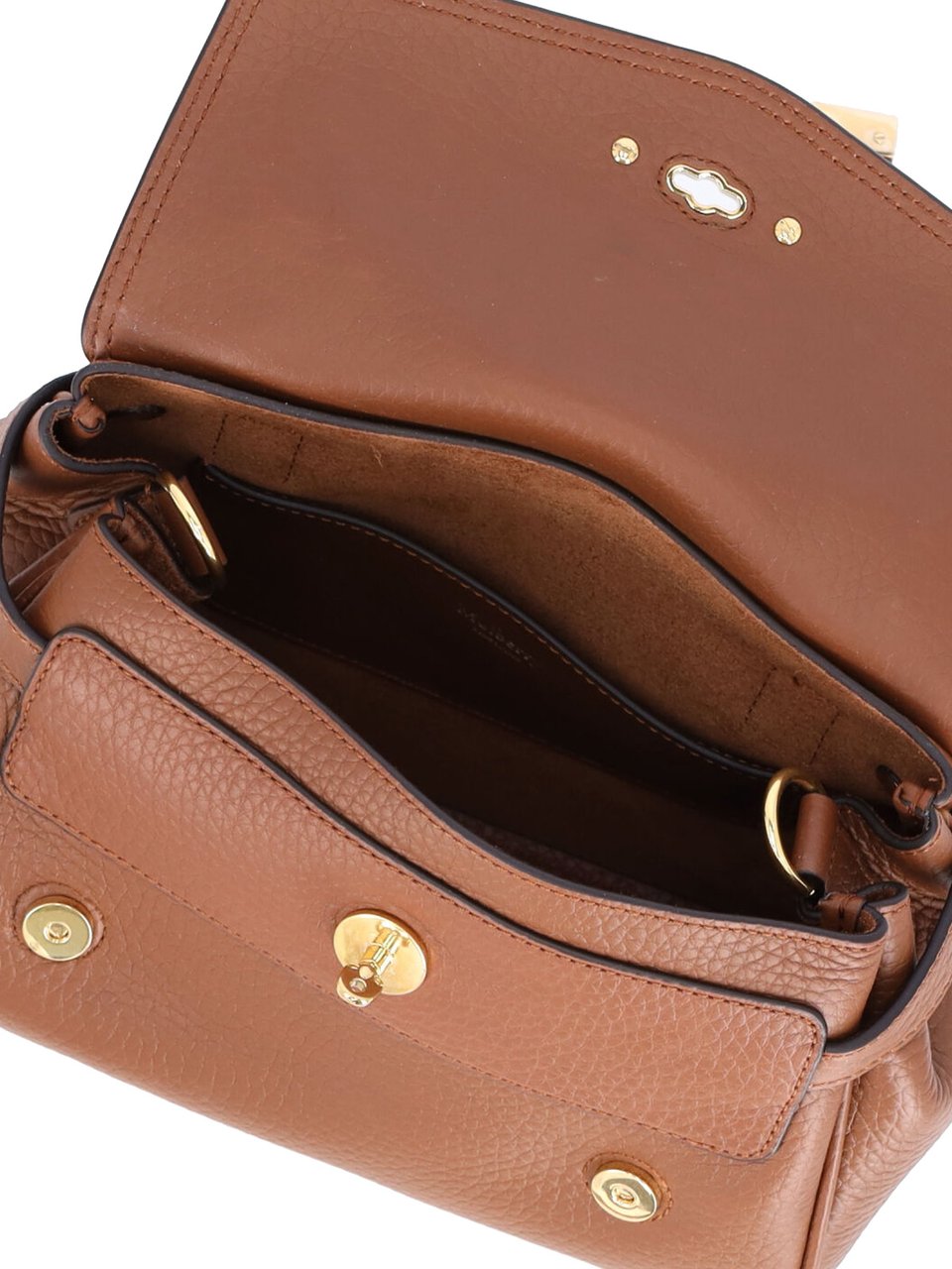 Mulberry Brown Alexa Grained Leather Shoulder Bag Bruin