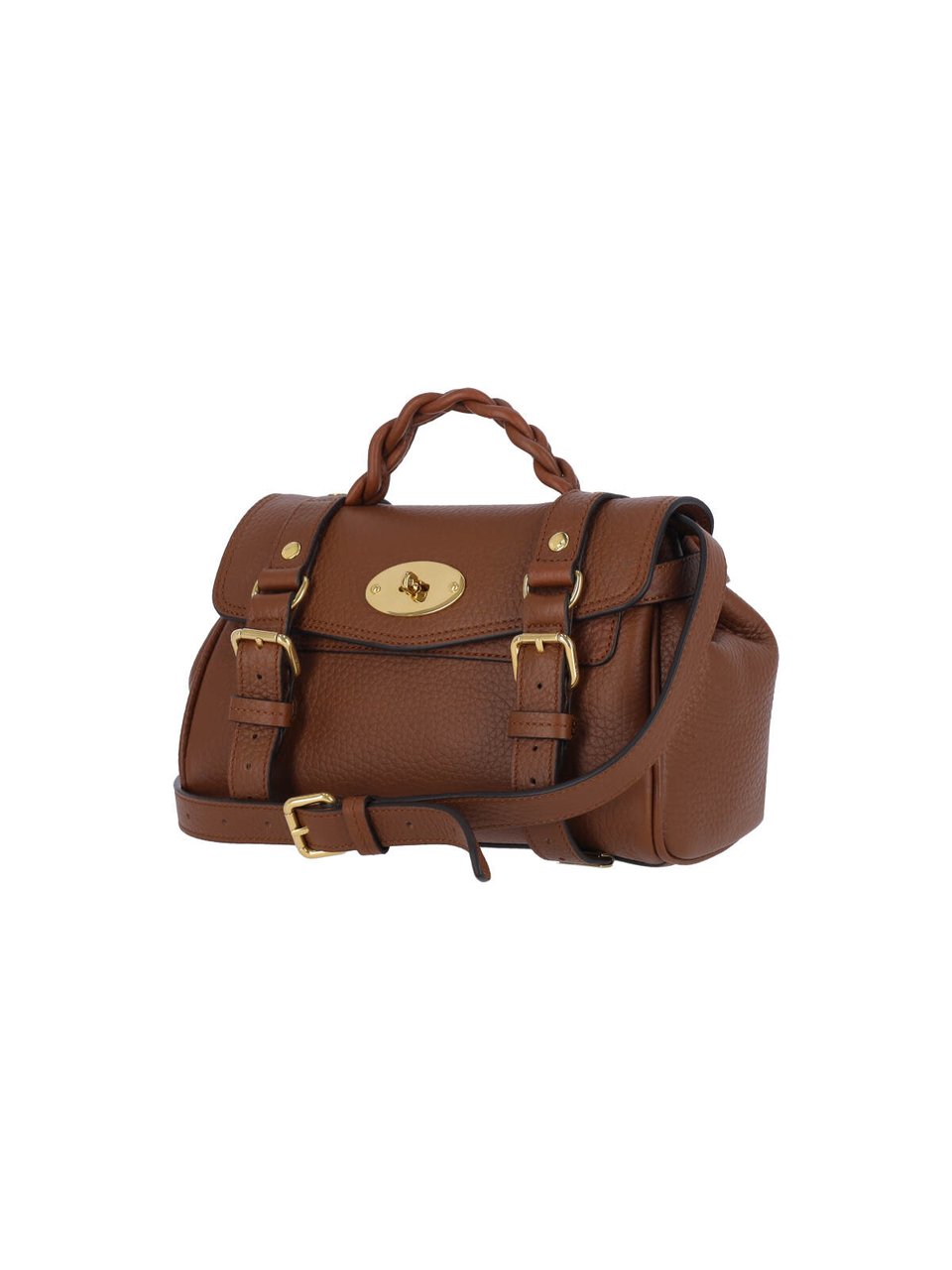 Mulberry Brown Alexa Grained Leather Shoulder Bag Bruin