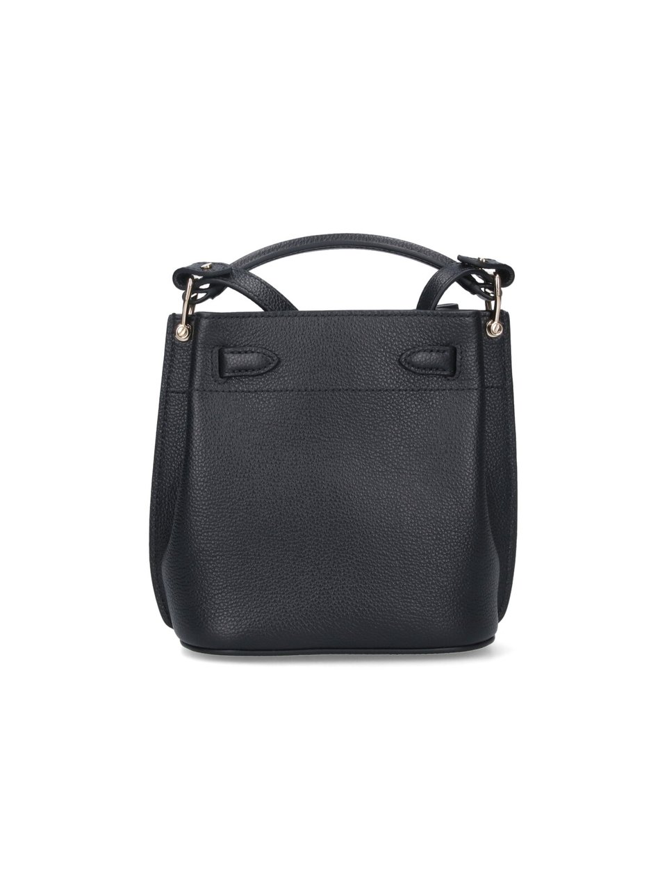 Mulberry Mini Bucket Bag in Textured Black Leather Blauw