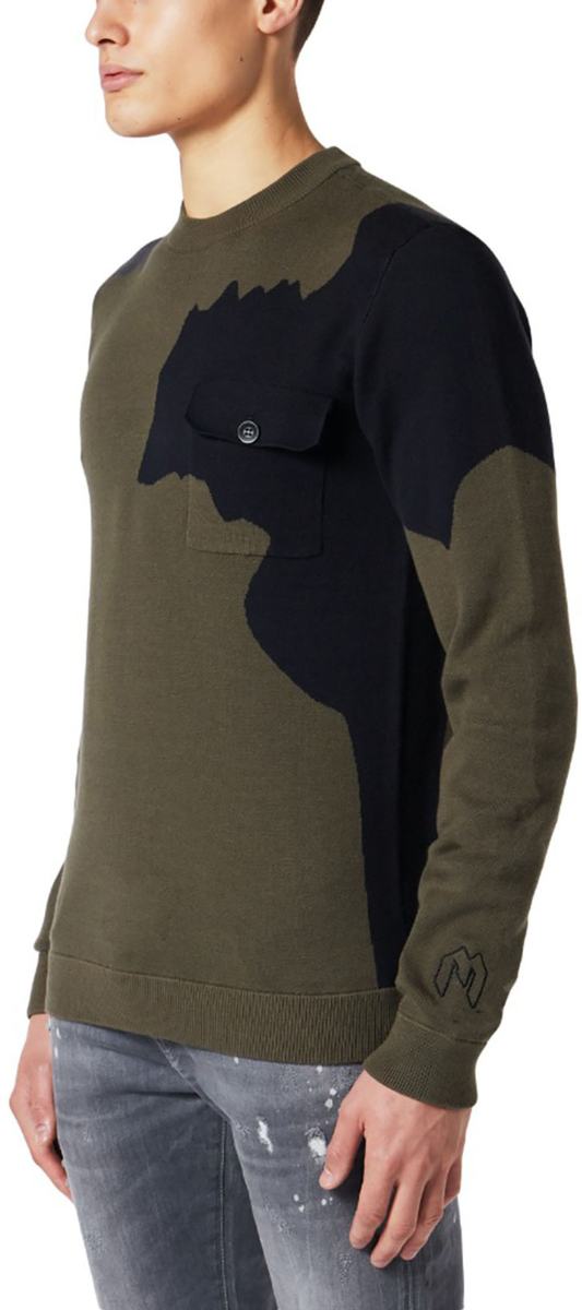 My Brand Abstract Camo Knitted Sweater | DARK GREY Grijs