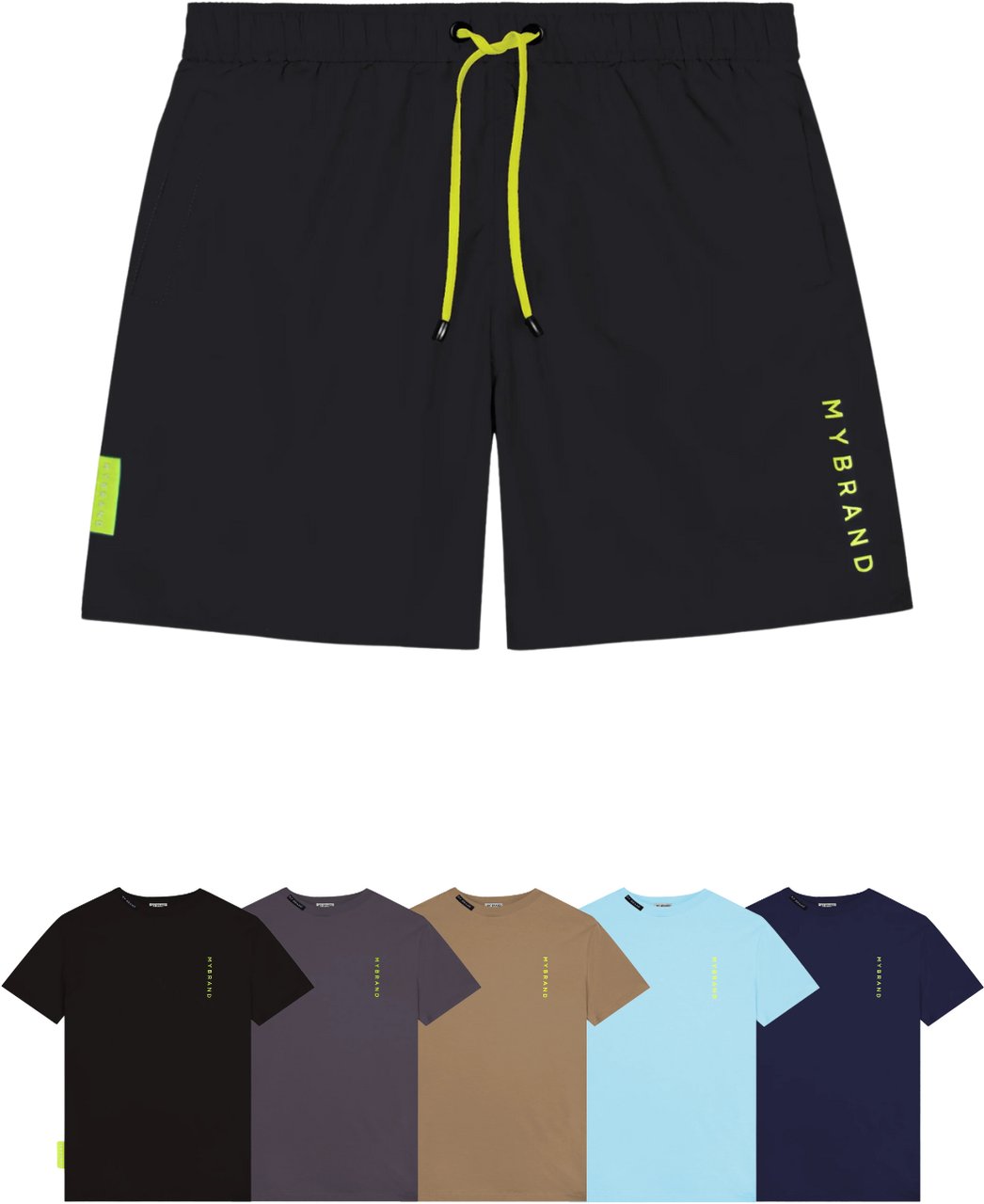 My Brand Basic Swim Capsule Short Neon Black | BLACK Zwart