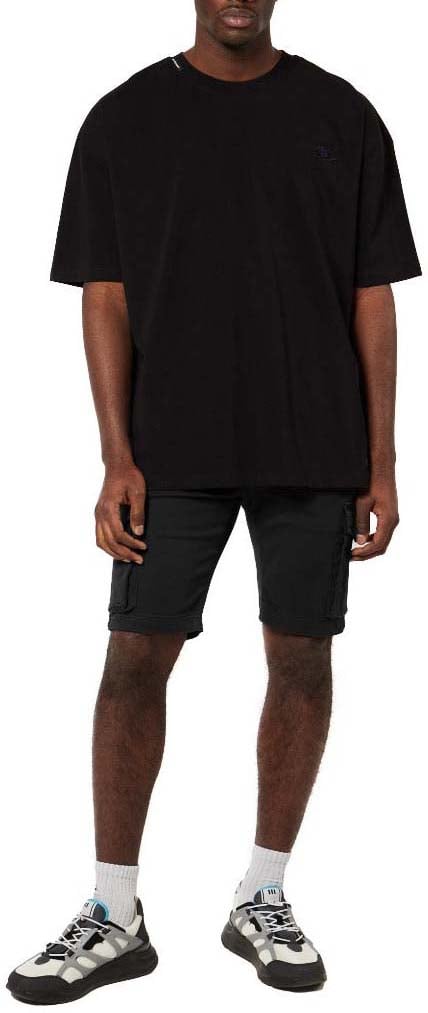 My Brand BASIC VARSITY CARGO SHORT | BLACK Zwart