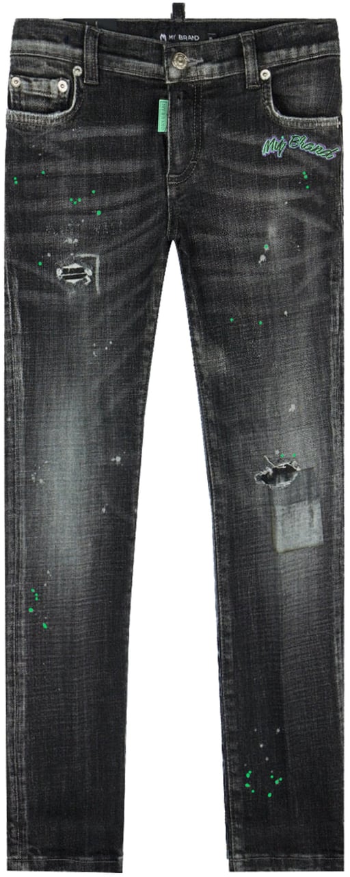My Brand Black Distressed Green My Jeans | BLACKJEANS Zwart