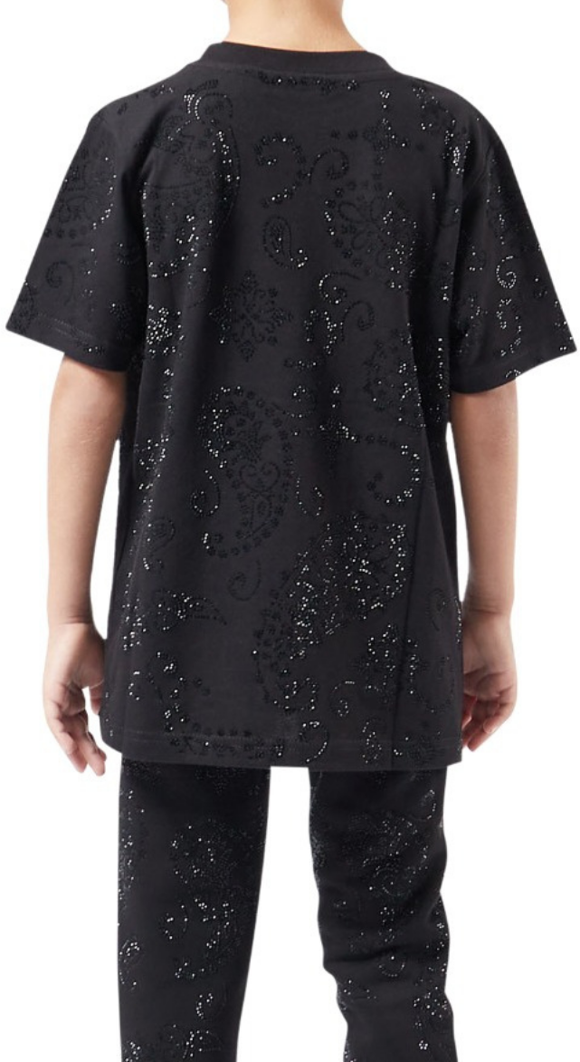 My Brand Black Stones Bandana T-Sh | BLACK Zwart