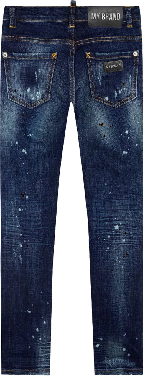 My Brand Blue Distressed Black Spots Jeans | DENIM Blauw