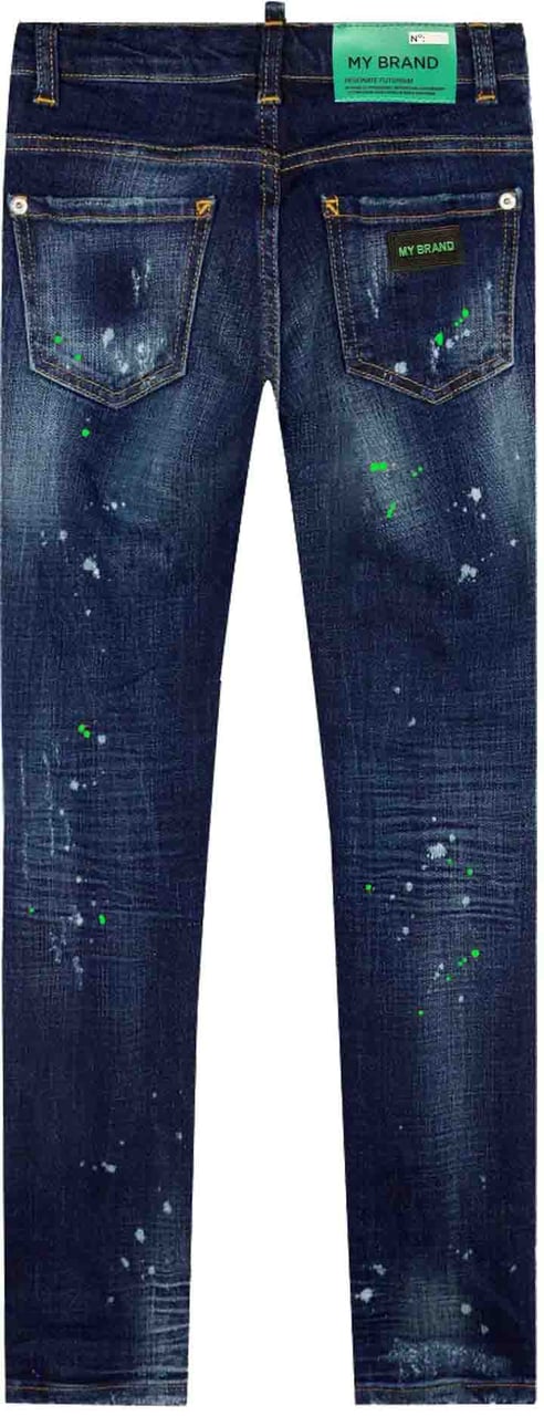 My Brand BLUE DISTRESSED NEON GREE | DENIM Blauw