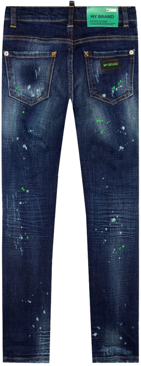 My Brand BLUE DISTRESSED NEON GREE | DENIM Blauw