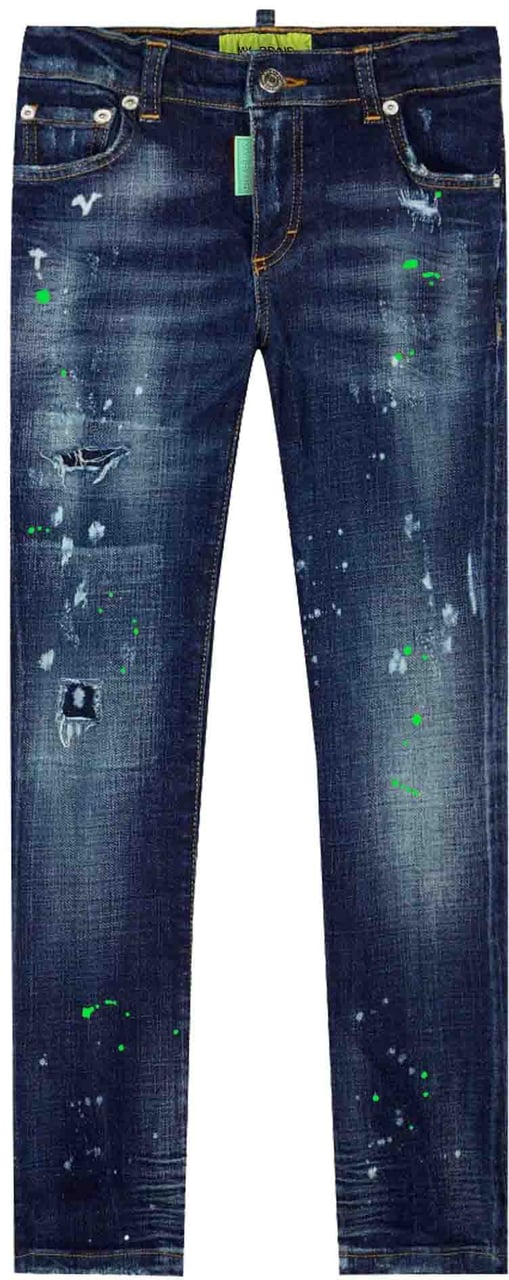 My Brand BLUE DISTRESSED NEON GREE | DENIM Blauw
