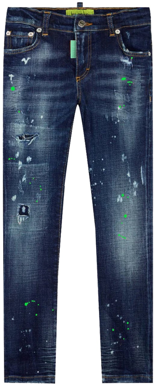 My Brand BLUE DISTRESSED NEON GREE | DENIM Blauw