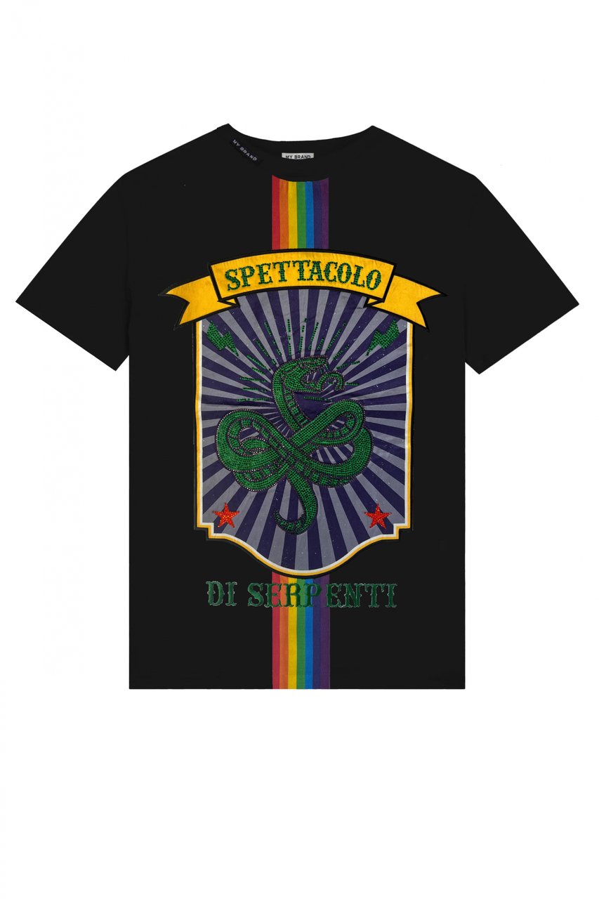 My Brand Carnival Serpente T-Shirt White | BLACK Zwart