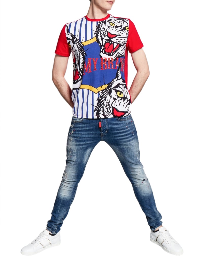 My Brand CARNIVAL WHITE TIGER T-SH | RED Rood