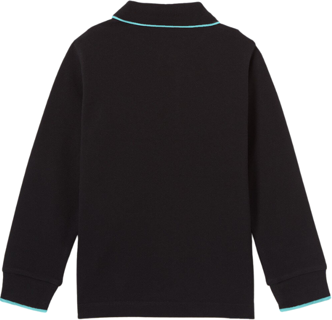 My Brand Colorfull Longsleeve Polo Turquoise | BLACK Zwart