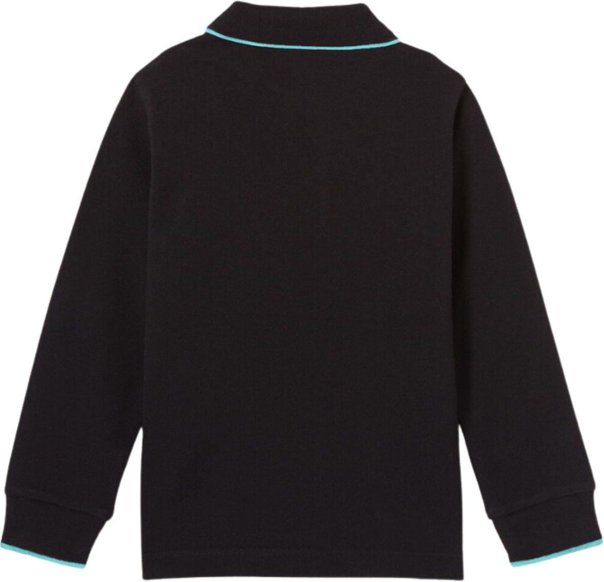 My Brand Colorfull Longsleeve Polo Turquoise | BLACK Zwart