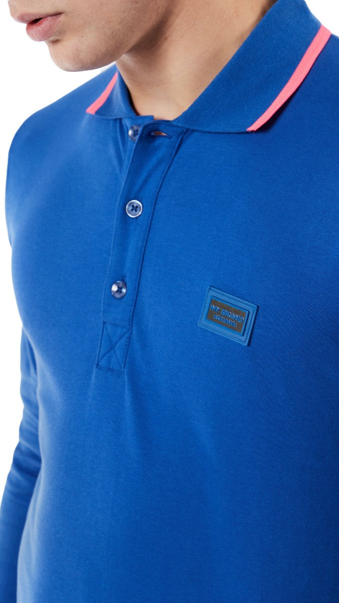 My Brand COLOURFULL LONGSLEEVE POLO | KOBALT BLUE Blauw