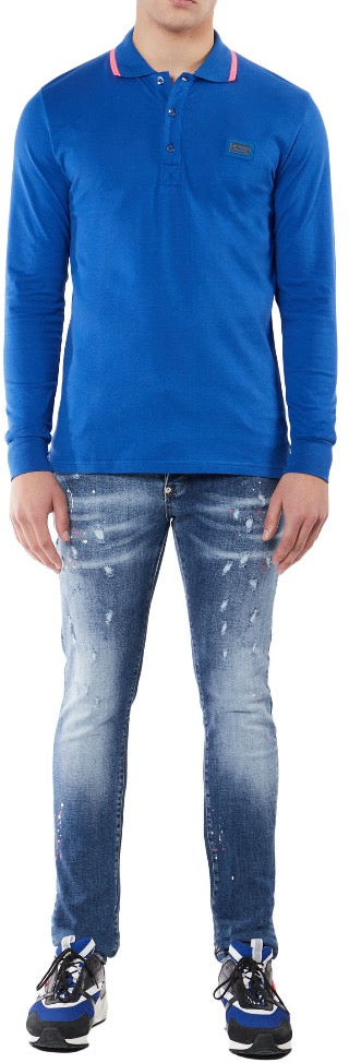 My Brand COLOURFULL LONGSLEEVE POLO | KOBALT BLUE Blauw