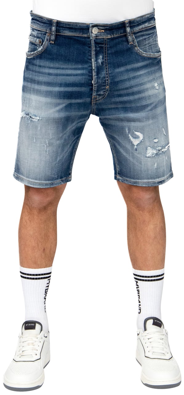 My Brand DARK Blue Ripped Rebel Shorts | DENIM Blauw