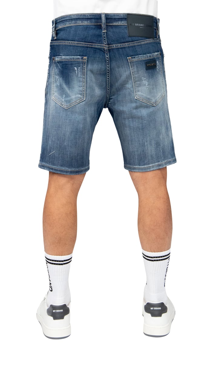 My Brand DARK Blue Ripped Rebel Shorts | DENIM Blauw