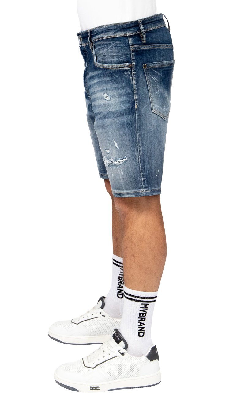 My Brand DARK Blue Ripped Rebel Shorts | DENIM Blauw