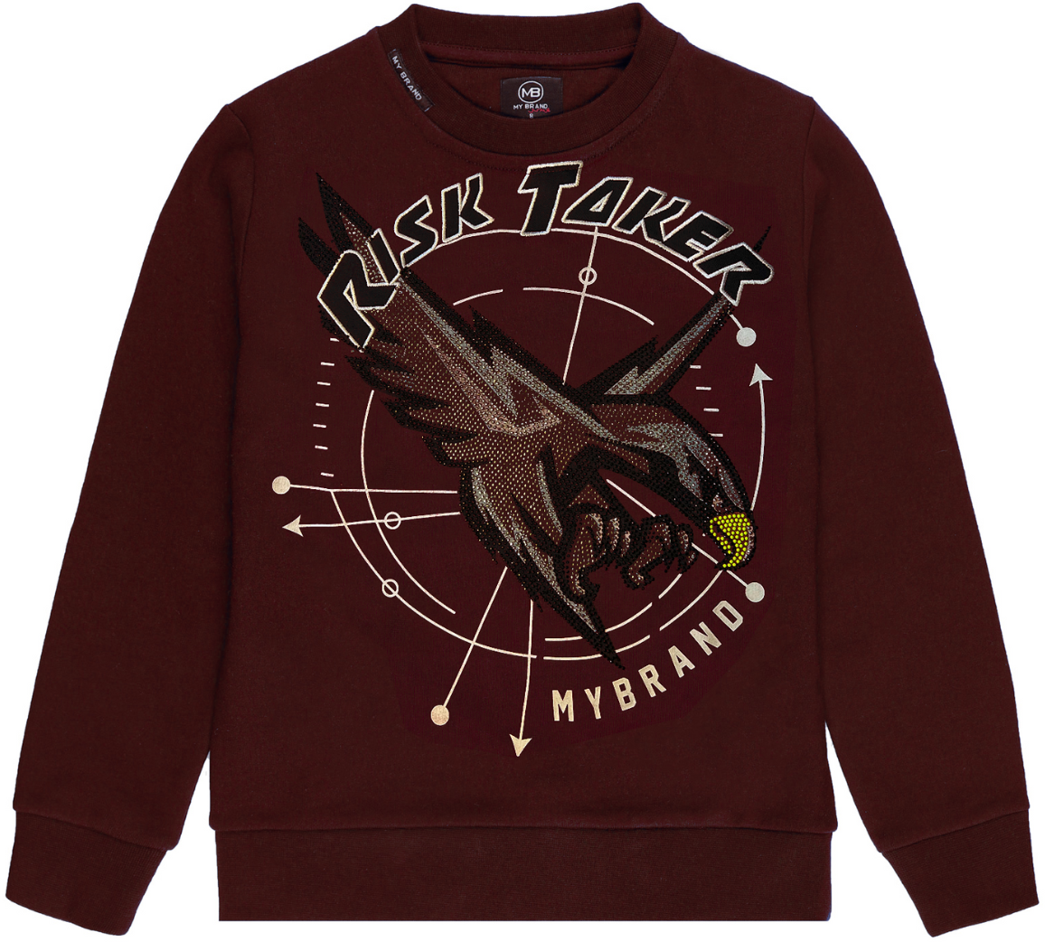 My Brand Eagle Risk Sweater Burgundy | BURGUNDY Rood