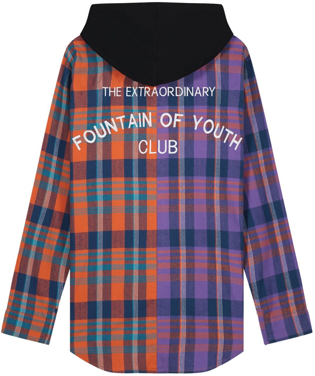 My Brand FOY CHECK 50/50 SHIRT HOODIE | PURPLE Paars