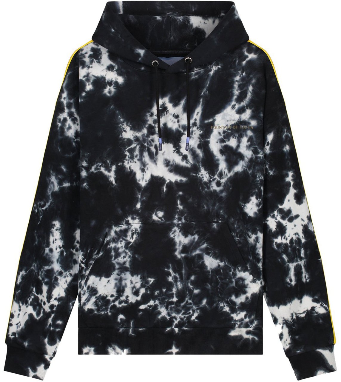 My Brand FOY TIE DYE HOODIE | BLACK - WHITE Zwart
