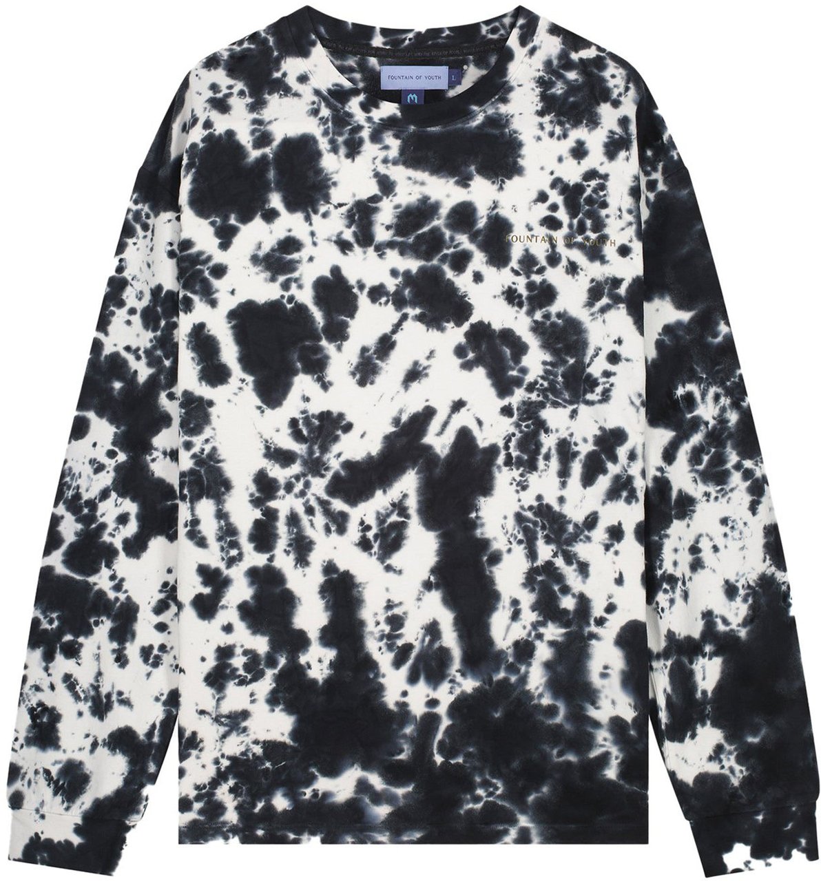 My Brand FOY TIE DYE LONGSLEEVE | BLACK - WHITE Zwart