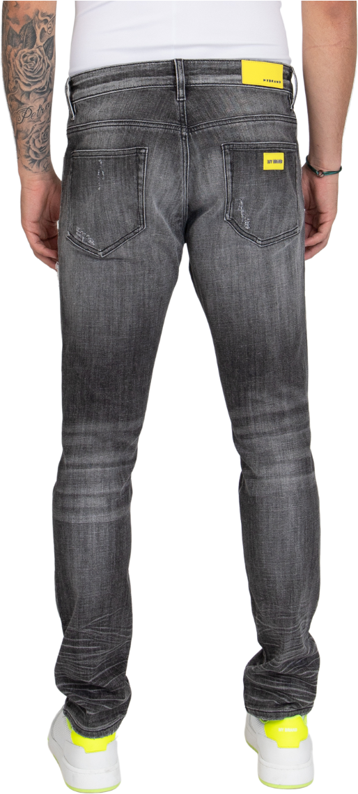 My Brand NEON RIPPED BIKER LABEL, NEON LEBEL | GREY JEANS Grijs