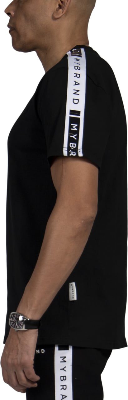 My Brand MB CONTRAST TAPING SHIRT BLACK | BLACK Zwart
