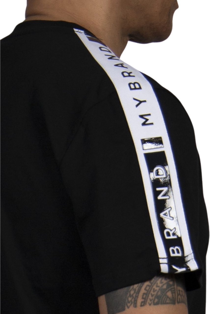 My Brand MB CONTRAST TAPING SHIRT BLACK | BLACK Zwart