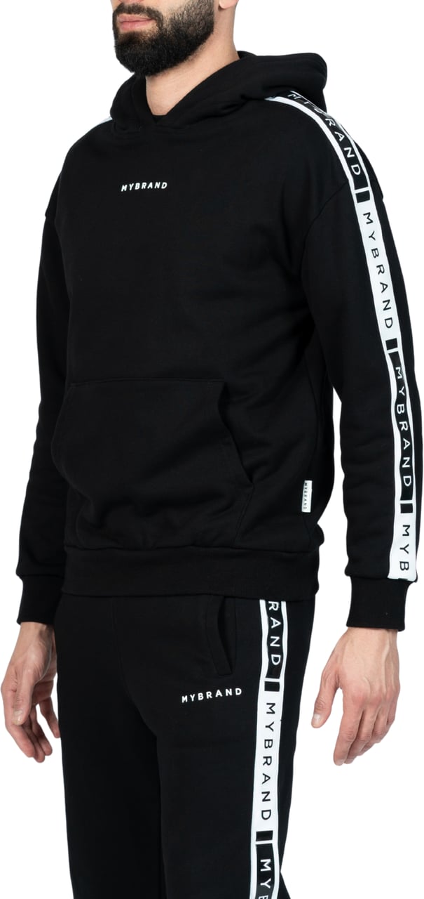 My Brand MB CONTRAST TAPING HOODIE BLACK | BLACK Zwart